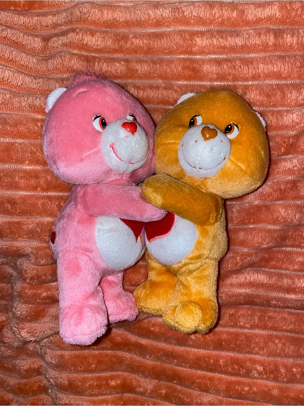 Y2K Mini Cute Pink and Orange Heart Plush CareBears Plushie